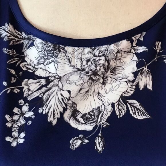 ROYAL blue flowers and butterflies print dress fit and flare NWOT - Picture 11 of 11